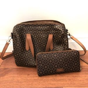 Genuine Fossil Cross-Body Bag and wallet